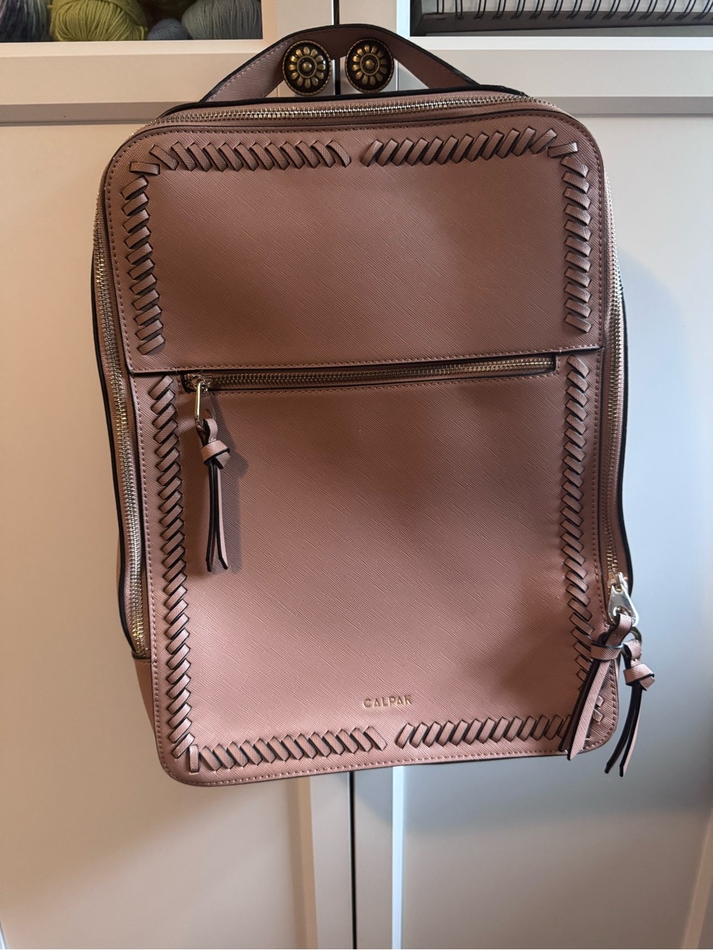 Calpak Kaya Laptop Backpack in Caramel color